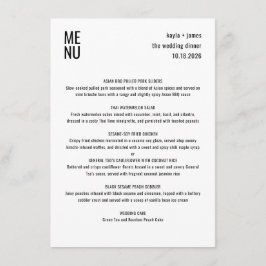 Moderne minimalistische zwart wit stijlvolle bruil menu