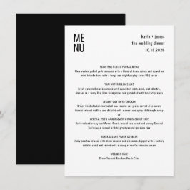 Moderne minimalistische zwart wit stijlvolle bruil menu