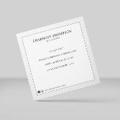 Moderne minimalistische zwart-wit tekst | Foto Vierkante Visitekaartje