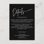 Moderne Minimalistische Zwart-Wit Trouwdetails Informatiekaartje (Voorkant)