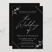 Moderne Minimalistische Zwart-Wit Trouwklassieker  Kaart (Voorkant / Achterkant)