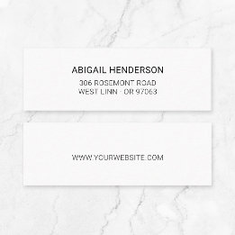 Moderne minimalistische zwart-wit Typo Basic 10 | Mini Visitekaartje