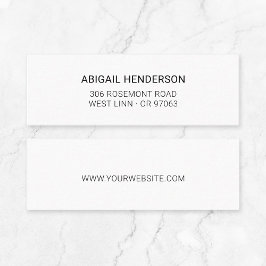 Moderne minimalistische zwart-wit Typo Basic 10 | Mini Visitekaartje