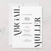 Moderne minimalistische zwart-wit Verjaardag Kaart (Voorkant)