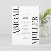 Moderne minimalistische zwart-wit Verjaardag Kaart (Staand voorkant)