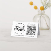 Moderne Minimalistische Zwart Wit Verwijs QR Code Klantenkaartje (Voorkant)