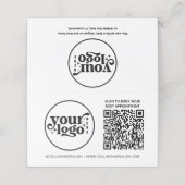 Moderne Minimalistische Zwart Wit Verwijs QR Code Klantenkaartje (Buitenkant ongevouwen)