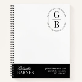 Moderne Minimalistische Zwart-Wit Vet Notitieboek