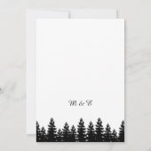 Moderne minimalistische zwart-wit winter bruiloft kaart (Achterkant)