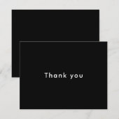 Moderne minimalistische zwart-witbusiness bedankkaart (Voorkant / Achterkant)