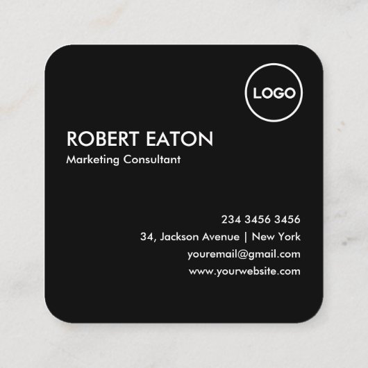 Moderne minimalistische zwart-witcode voor QR Vierkante Visitekaartje (Achterkant)