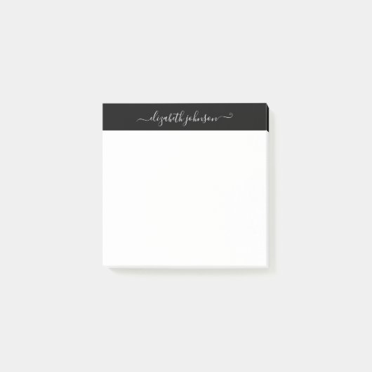 Moderne minimalistische zwart-witnotities post-it® notes (Voorkant)