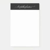 Moderne minimalistische zwart-witnotities post-it® notes (Voorkant)