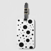 Moderne minimalistische zwart witte Abstracte cirk Bagagelabel (Voorkant (verticaal))