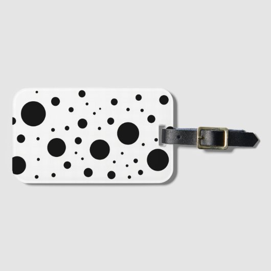 Moderne minimalistische zwart witte Abstracte cirk Bagagelabel (Voorkant (horizontaal))