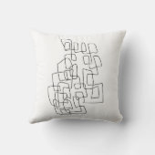 Moderne minimalistische zwart witte Abstracte lijn Kussen (Achterkant)
