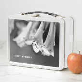 Moderne minimalistische zwart-witte bloem met vurs (In situ)