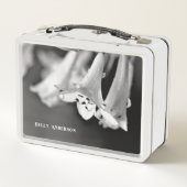 Moderne minimalistische zwart-witte bloem met vurs (Achterkant)