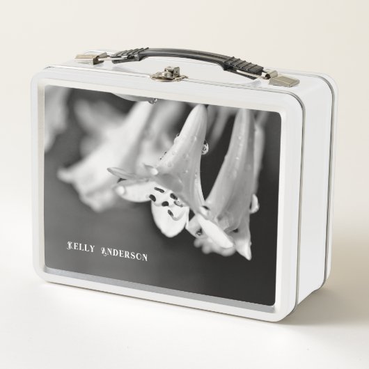 Moderne minimalistische zwart-witte bloem met vurs (Voorkant)