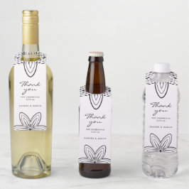 Moderne minimalistische zwart-witte bloemen flessenhanger