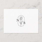 Moderne minimalistische zwart witte boho bruiloft informatiekaartje (Achterkant)