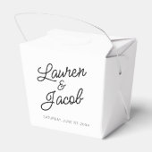 Moderne minimalistische zwart-witte bruiloft bedankdoosjes (Achterkant)