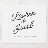 Moderne minimalistische zwart-witte bruiloft bier etiket (Enkel label)