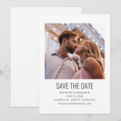 Moderne Minimalistische Zwart Witte Foto Bruiloft Save The Date (Voorkant / Achterkant)