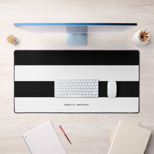 Moderne minimalistische zwart-witte horizontale st bureaumat (Kantoor 1)