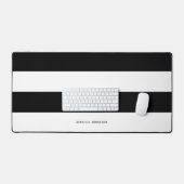 Moderne minimalistische zwart-witte horizontale st bureaumat (Keyboard & Muis)