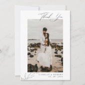 Moderne minimalistische zwart/witte kalligrafie br bedankkaart (Voorkant)