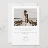 Moderne minimalistische zwart/witte kalligrafie br bedankkaart (Achterkant)