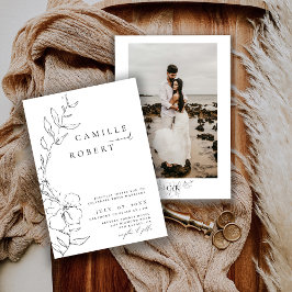 Moderne minimalistische zwart/witte kalligrafie br kaart