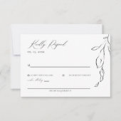 Moderne minimalistische zwart/witte kalligrafie br RSVP kaartje (Voorkant)