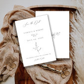 Moderne minimalistische zwart/witte kalligrafie br save the date