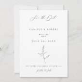 Moderne minimalistische zwart/witte kalligrafie br save the date (Voorkant)
