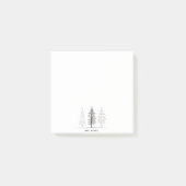 Moderne minimalistische zwart-witte kerstboom post-it® notes (Voorkant)