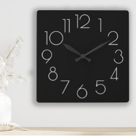 Moderne minimalistische zwart-witte klok bewerkbaa