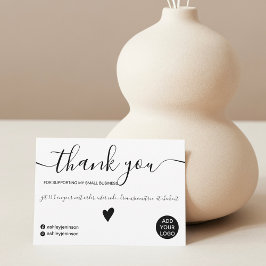 Moderne minimalistische zwart-witte orde bedankt