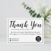 Moderne minimalistische zwart-witte orde bedankt (Staand voorkant)