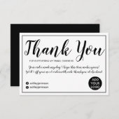Moderne minimalistische zwart-witte orde bedankt (Voorkant / Achterkant)