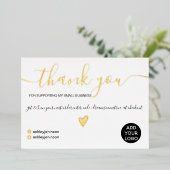 Moderne minimalistische zwart-witte orde bedankt folie uitnodiging (Staand Voorkant)