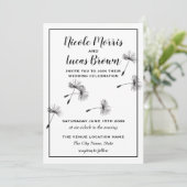 Moderne minimalistische zwart-witte paardenbloem b kaart (Staand voorkant)