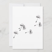 Moderne minimalistische zwart-witte paardenbloem b kaart (Achterkant)