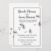 Moderne minimalistische zwart-witte paardenbloem b kaart (Voorkant / Achterkant)