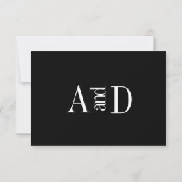 Moderne Minimalistische Zwart & Witte RSVP Kaart