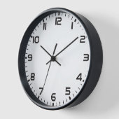 Moderne minimalistische zwart-witte wandklok (Hoek)
