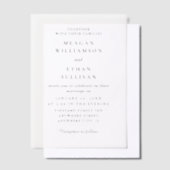 Moderne minimalistische zwart-witte zomerbruiloft vellum uitnodigingen (Offset)