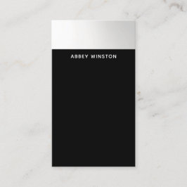 Moderne minimalistische zwart zilveren ombre stree visitekaartje