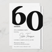 Moderne minimalistische zwarte 60e verjaardag uitn kaart (Voorkant / Achterkant)